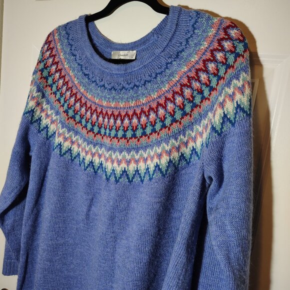 CJ Banks Fair Isle Sweater Argyle Nordic Print Pink Blue Lot of 2 Womens 2X Cozy - Picture 6 of 11